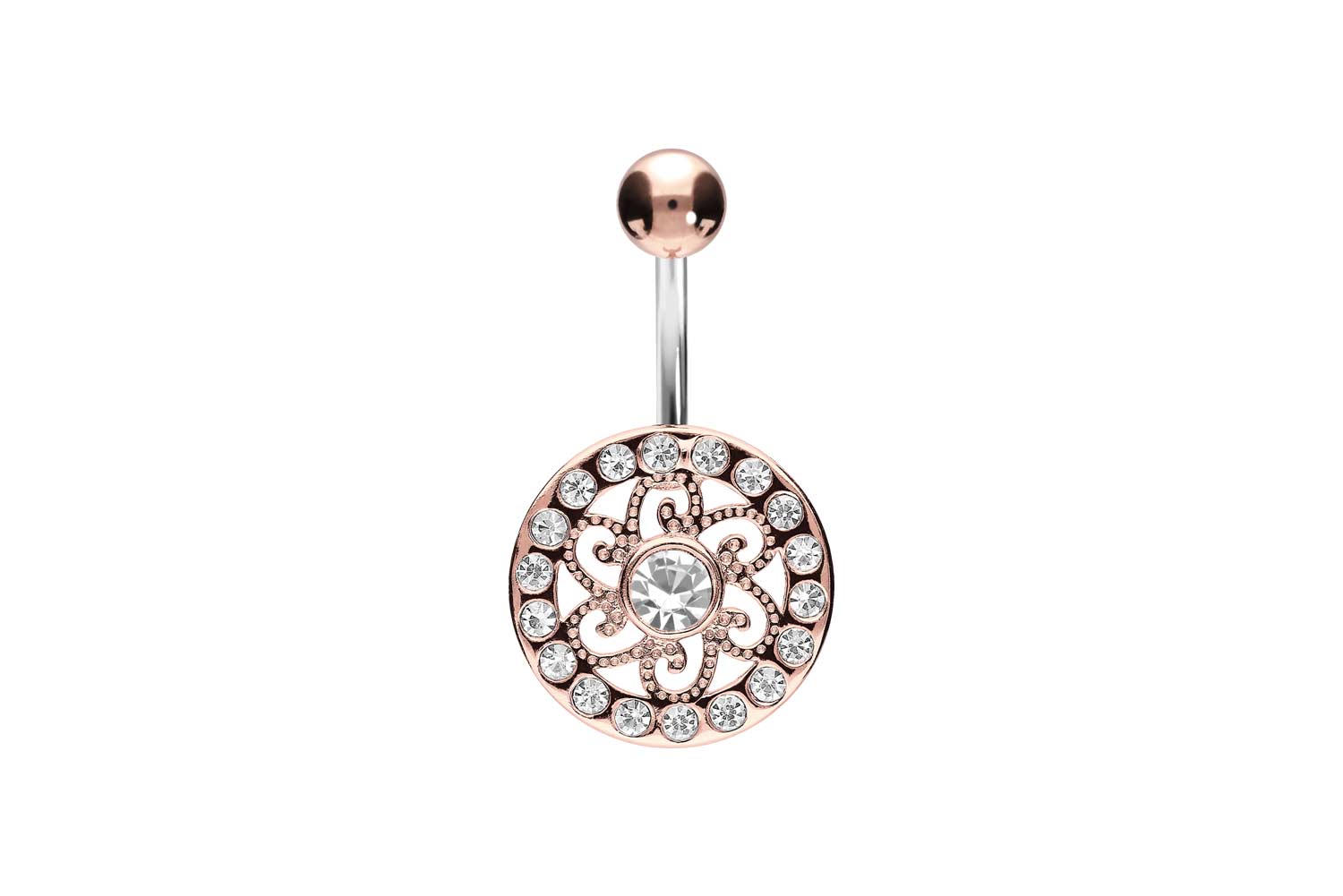 Titan Bananabell Piercing mit 925er Silber-Design MANDALA